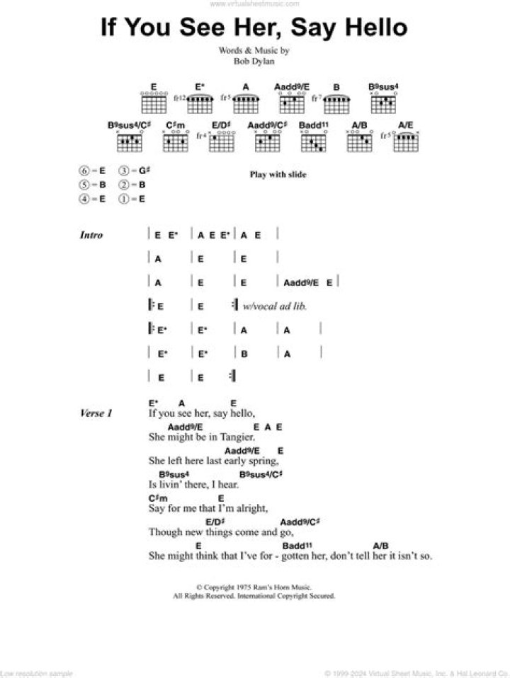 If You See Her Say Hello Chords: A Comprehensive Guide for Music Enthusiasts